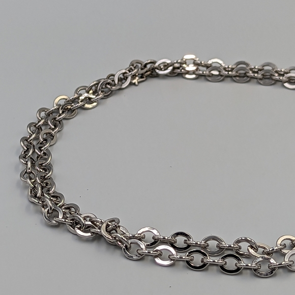 Vintage Long Silver tone Cable Oval links Monet Chain Necklace 28" - Picture 3 of 10